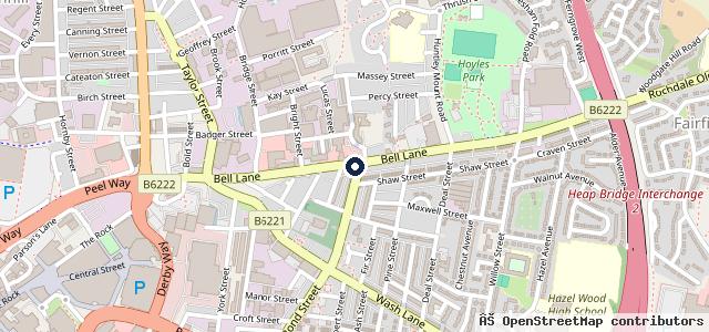 Map showing the location of Vertu Land Rover Bolton