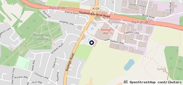 Map showing the location of Essex Ford Rayleigh