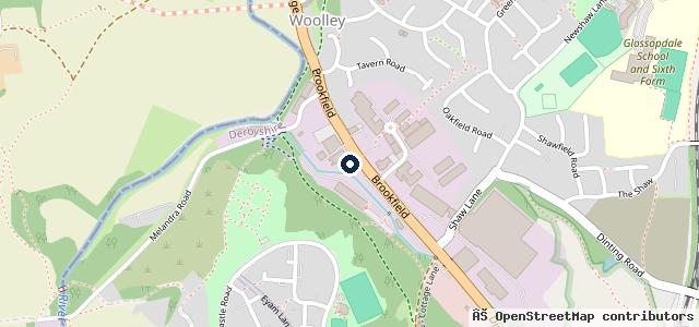 Map showing the location of Glossop Caravans