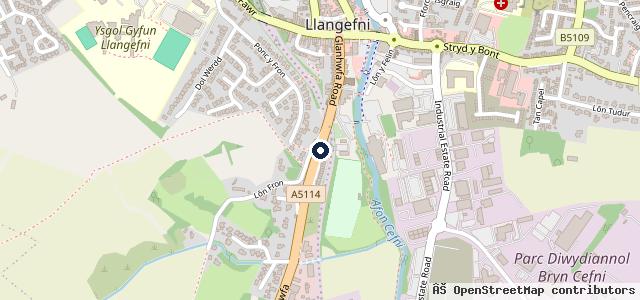 Map showing the location of Cefni Service And Mot Centre