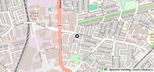 Map showing the location of Hale Street Garage