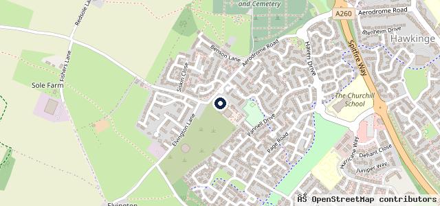 Map showing the location of Hawkinge Vehicle Services