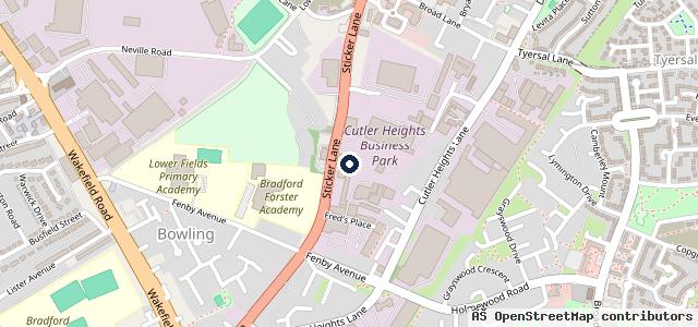 Map showing the location of JCT600 Volkswagen Bradford