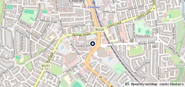 Map showing the location of Kwik Fit - Chorley