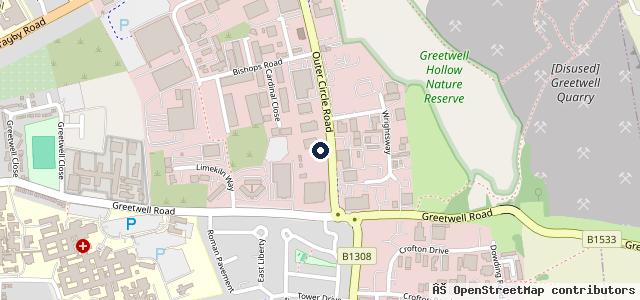 Map showing the location of Kwik Fit - Lincoln - Outer Circle Road