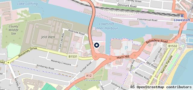 Map showing the location of Hyundai Thurlow Nunn Lowestoft