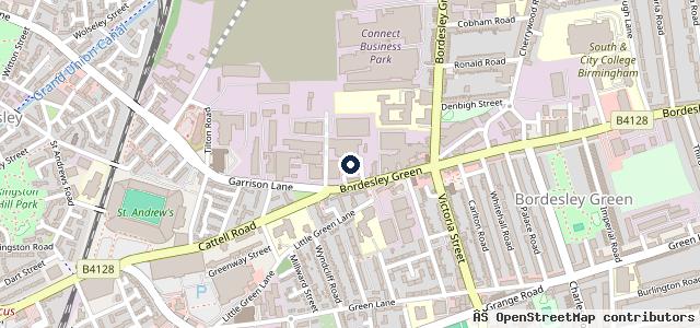 Map showing the location of MOT Station South Birmingham