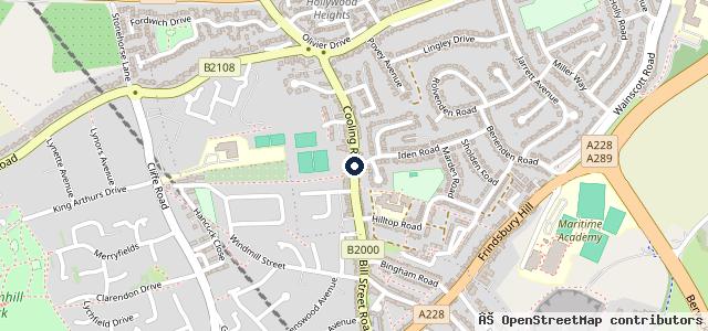 Map showing the location of Cooling Road Service Station