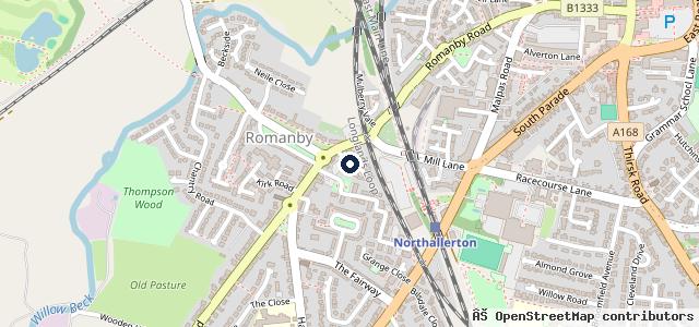 Map showing the location of North Cowton Service Station