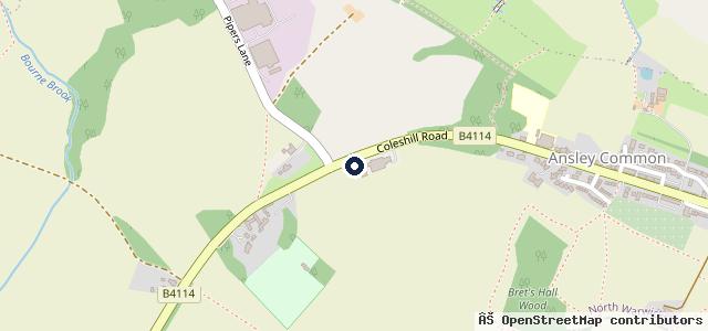 Map showing the location of Nuneaton Garage