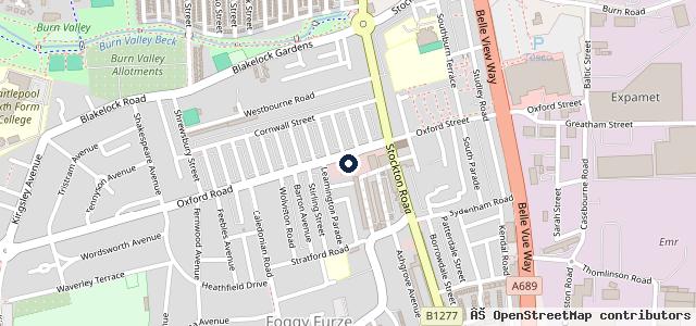 Map showing the location of Hartlepool MOT & Service Centre