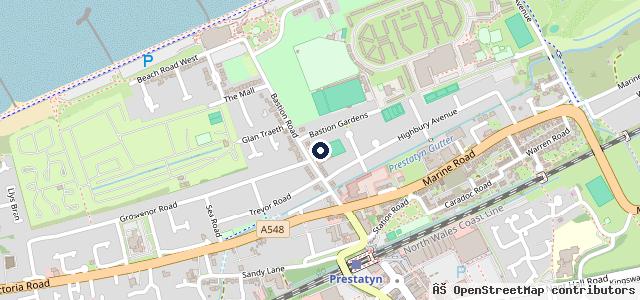 Map showing the location of Prestatyn service centre