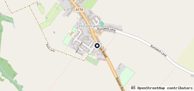 Map showing the location of Hinderwell Service Station