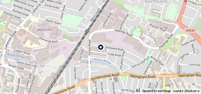 Map showing the location of Leicester wholesale Tyres