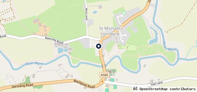 Map showing the location of St Michaels Garage