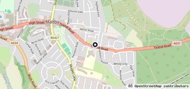 Map showing the location of Maltby Service Station