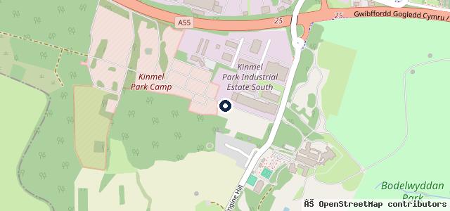 Map showing the location of Trefnant Garage