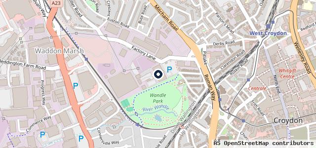 Map showing the location of Veolia Factory Lane