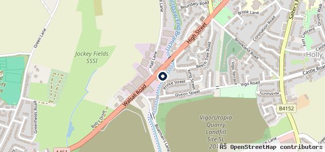 Map showing the location of Walsall Wood Tyre & Service Ltd