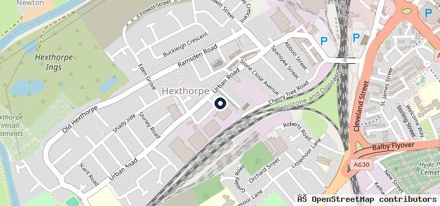 Map showing the location of Hexthorpe mot centre | Doncaster