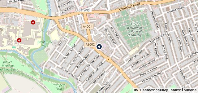 Map showing the location of WLMG Eastcote MG West London