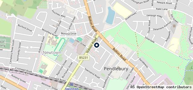 Map showing the location of Broadmeres Garage