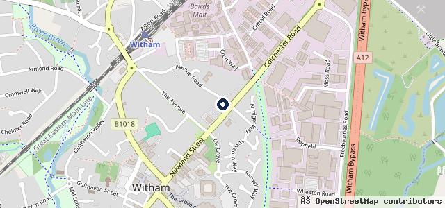Map showing the location of Markham & Smith Garage