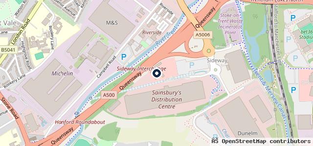 Map showing the location of Lookers Stoke-On-Trent BMW