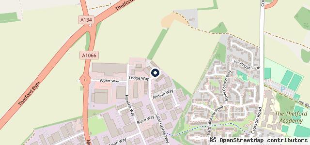 Map showing the location of Ames Motor Group - FordService - Car & Commercial Sales - Thetford