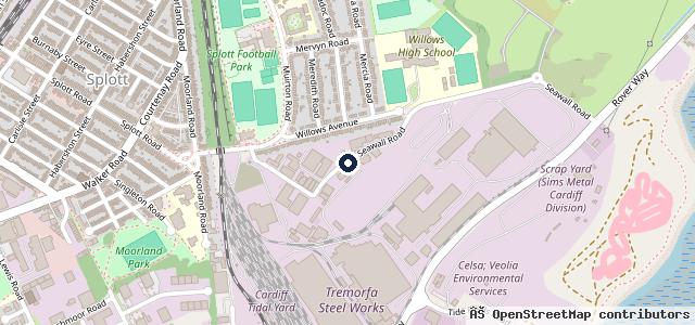 Map showing the location of Cardiff Bay Auto Centre