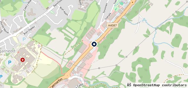 Map showing the location of Bangor Tyre Service