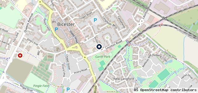 Map showing the location of Bicester Tyre & Exhaust Centre Ltd
