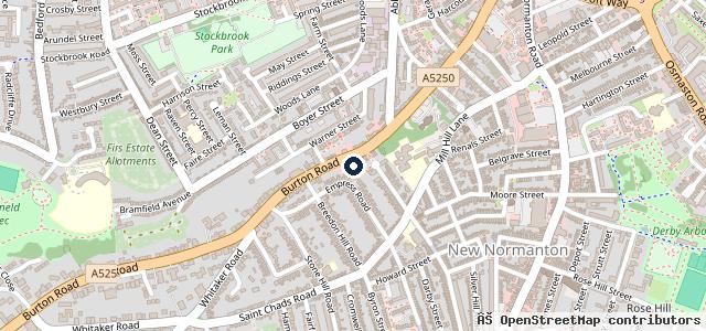 Map showing the location of Burton Road Auto Centre