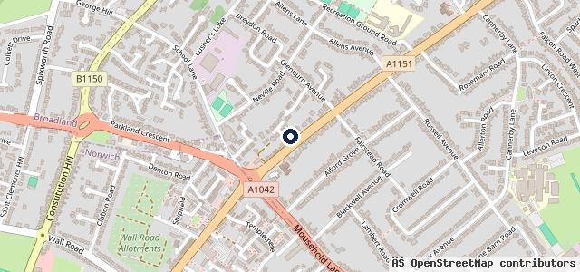 Map showing the location of Norwich Motor Company Car Sales ---Wheelchair Accessible Cars