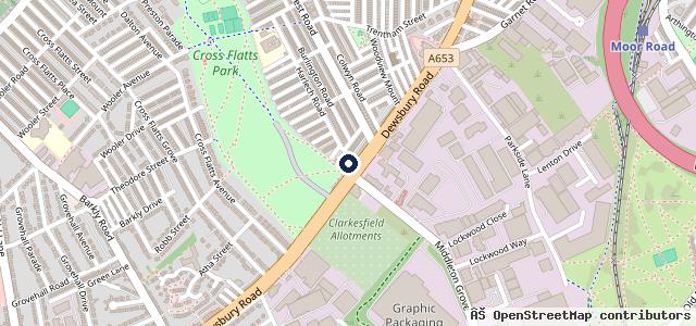 Map showing the location of Jacobs Mobile Mechanics Leeds