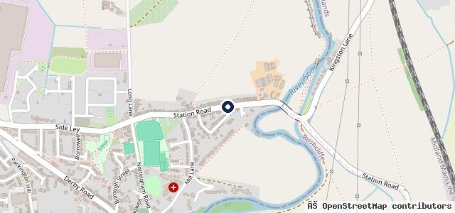 Map showing the location of Kegworth Service Station