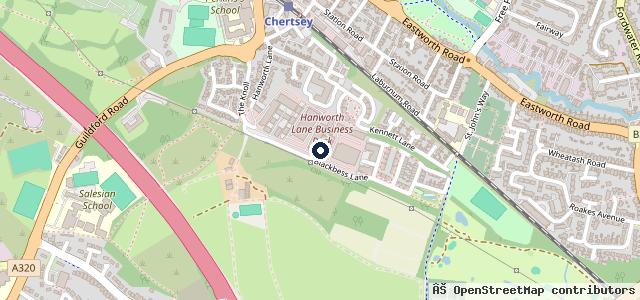 Map showing the location of Chertsey MOT's 4u