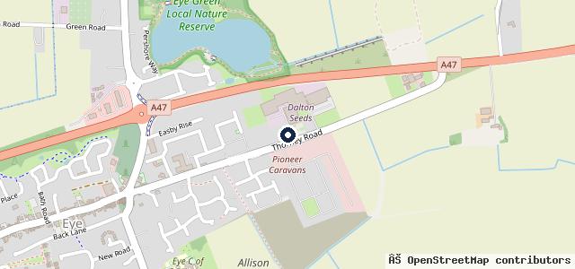 Map showing the location of Pioneer Caravans