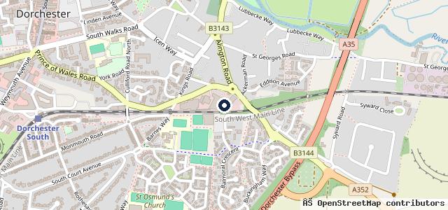 Map showing the location of Dorchester Motor Company
