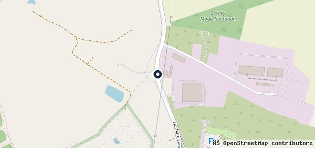 Map showing the location of Durham Lane Garage