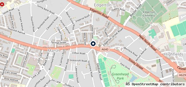 Map showing the location of Glebe Street Garage