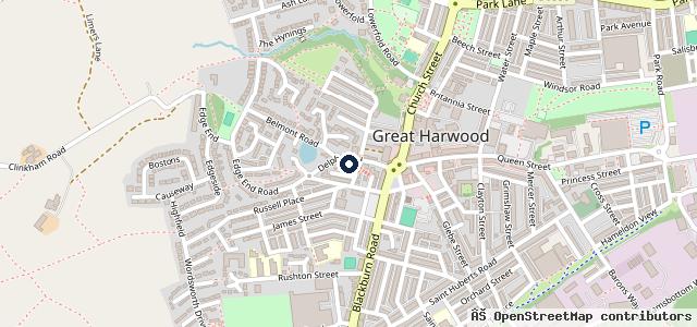 Map showing the location of Great Harwood Service Centre (GHSC LTD)