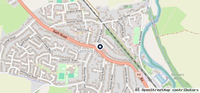 Map showing the location of Saltford Motor Services Ltd | Abarth | Citroen | Fiat | Fiat Professional | Peugeot | Vauxhall | Bath | Bristol