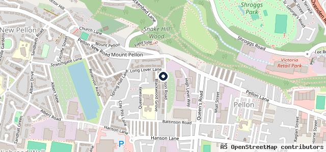 Map showing the location of Halifax motorcycle services
