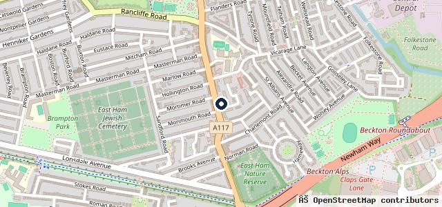 Map showing the location of HiQ Tyres & Autocare East Ham