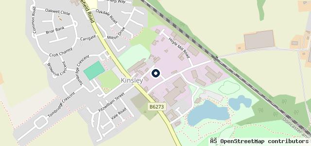 Map showing the location of Kinsley MOT Centre / New Street Garage