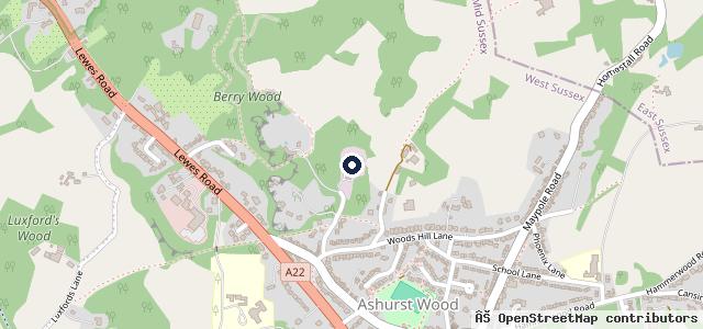 Map showing the location of Ashurst Wood MOT Centre Ltd