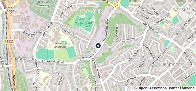 Map showing the location of AMS Tyres & Autocentre Torquay