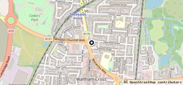Map showing the location of Kwik Fit - Waltham Cross