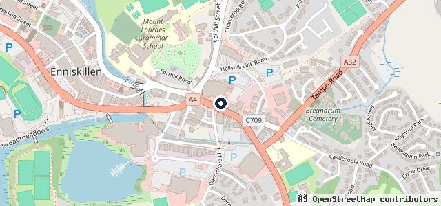 Map showing the location of T P Topping LR SC, Enniskillen